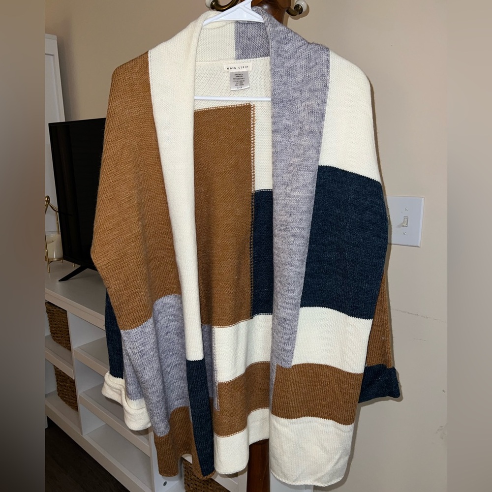 Main Strip Multicolor Open Cardigan